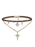 Sweet Cool Starry Cross Necklace Melard Leather Neck Chain Sweater Chain - MOWTE