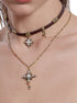 Sweet Cool Starry Cross Necklace Melard Leather Neck Chain Sweater Chain - MOWTE