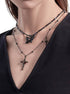 Sweet and cool brown butterfly necklace starry layered sweater chain - MOWTE