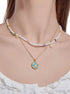 Secret Garden Luxury Daisy Contrast Necklace Pearl Clavicle Chain - MOWTE