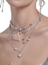 Stars attract each other white shell luxury pearl necklace multi-layer stacked collarbone chain - MOWTE