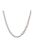 Pure silver necklace popular Cuban collarbone chain trendy hip-hop sweatshirt chain versatile accessory - MOWTE