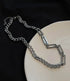 Pure silver necklace popular Cuban collarbone chain trendy hip-hop sweatshirt chain versatile accessory - MOWTE