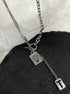 Pure silver necklace neutral hot item long hoodie sweater chain neck chain accessory trend - MOWTE