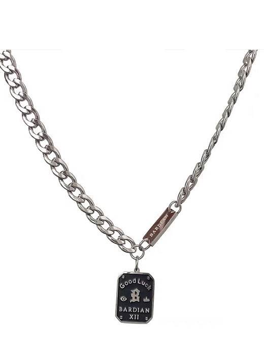 Pure silver necklace neutral new style popular hip-hop design collarbone chain sweater chain - MOWTE