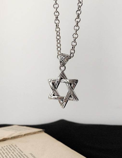 Neutral sterling silver necklace new popular long hip-hop hoodie sweater chain retro minimalist necklace - MOWTE