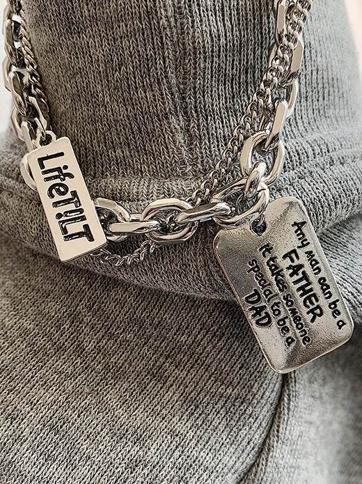 Neutral sterling silver necklace design with collarbone chain double layered - MOWTE