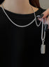 Neutral sterling silver necklace new popular long hip-hop hoodie sweater chain fashion necklace - MOWTE