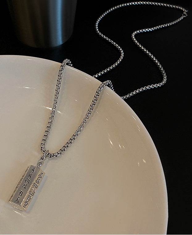 Neutral sterling silver necklace new popular long hip-hop hoodie sweater chain fashion necklace - MOWTE