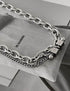 Pure silver necklace double layered chain personalized neckchain trend - MOWTE