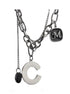 S925 sterling silver double layered letter necklace - MOWTE