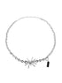 Pure silver spider splicing black diamond collarbone chain personalized versatile pendant - MOWTE