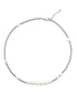 Pure silver round bead patchwork pearl necklace cool style hip-hop versatile personalized accessory - MOWTE