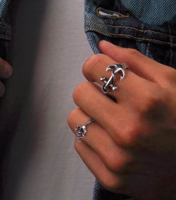Silver Anchor Rings - MOWTE