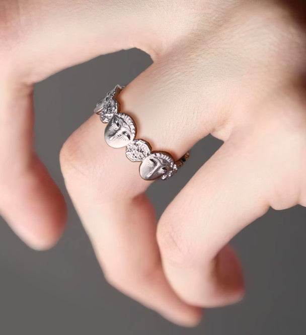 Retro open ring adjustable tail ring - MOWTE