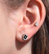 Retro distressed screw ear bone nails black studs - MOWTE