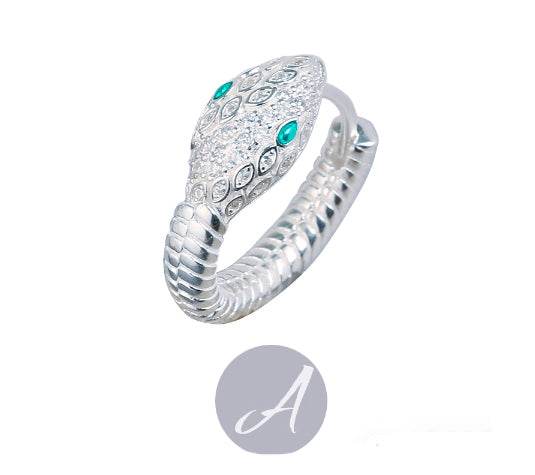 Sterling silver exaggerated micro-paved zircons snake-shaped high-end design personalized couple earrings - MOWTE