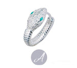 Sterling silver exaggerated micro-paved zircons snake-shaped high-end design personalized couple earrings - MOWTE