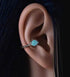 Ice blue water drop ear bone clip with cool feeling without piercing 925 sterling silver couple studs - MOWTE