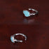 Ice blue water drop ear bone clip with cool feeling without piercing 925 sterling silver couple studs - MOWTE