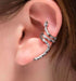 Unique sterling silver snake-shaped ear clip without piercing couple personalized ear cuff sweet and cool earrings - MOWTE
