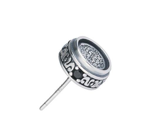 Sterling silver earrings retro couple's earrings handsome personalized studs - MOWTE