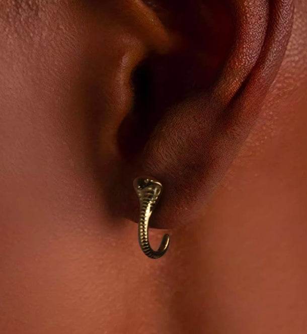 Cobra earring sterling silver hip-hop trendy handsome silver earrings - MOWTE