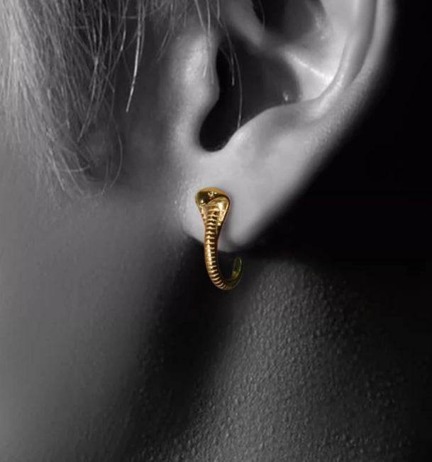 Cobra earring sterling silver hip-hop trendy handsome silver earrings - MOWTE