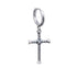 Sterling silver earrings personalized Moji cross silver ornaments handsome hip-hop street earrings - MOWTE