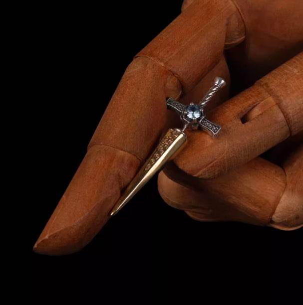 Sterling silver earrings for men and women exaggerated earrings INS sword double-sided studs - MOWTE