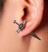 Sterling silver earrings for men and women exaggerated earrings INS sword double-sided studs - MOWTE