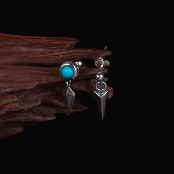 Sterling silver stud earrings silver plucking jewelry for couple - MOWTE