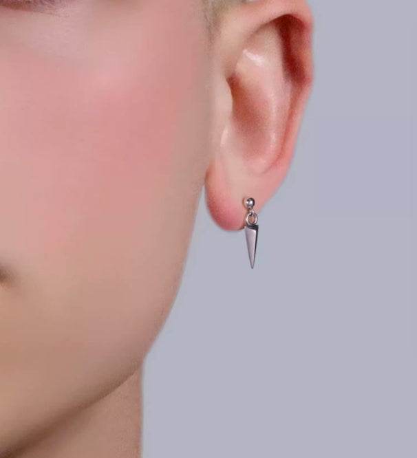 Sterling silver stud earrings silver plucking jewelry for couple - MOWTE