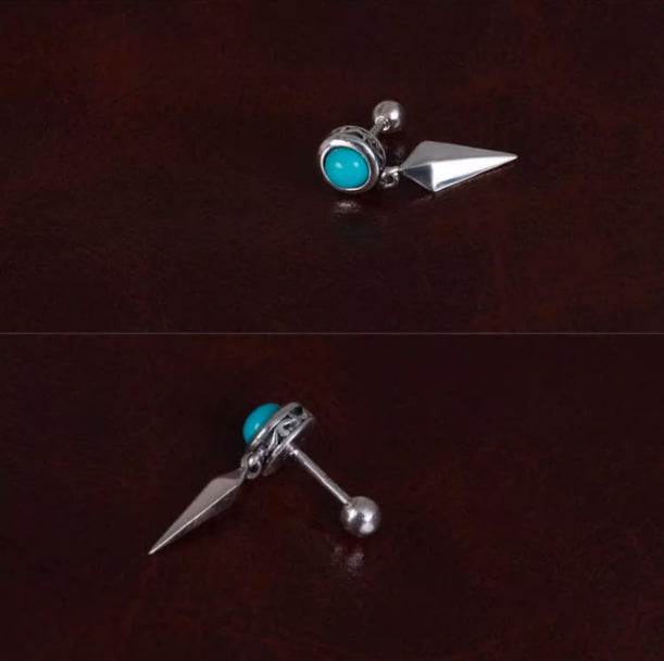 Sterling silver stud earrings silver plucking jewelry for couple - MOWTE