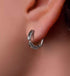 Sterling silver earrings for men and women hip-hop handsome silver ear buckles - MOWTE