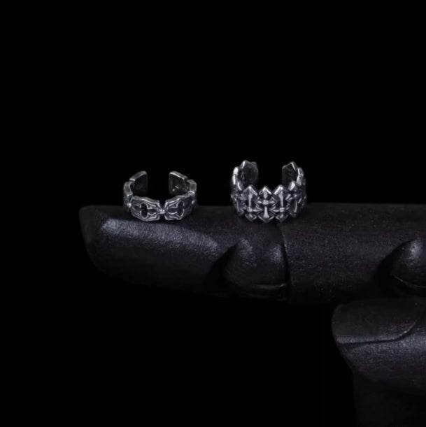 Pure silver ear clip without pierced ear bone clip retro silver for men and women earrings cuff - MOWTE