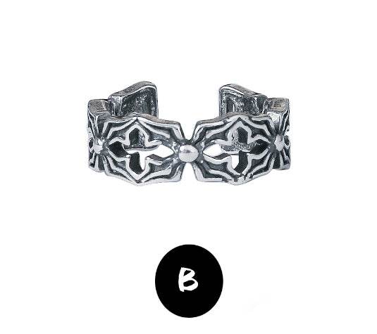 Pure silver ear clip without pierced ear bone clip retro silver for men and women earrings cuff - MOWTE