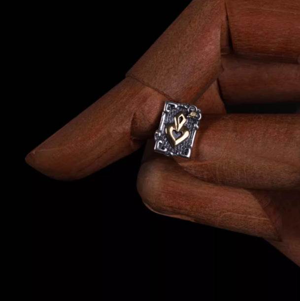 Sterling silver earrings for men and women hip-hop handsome poker studs - MOWTE