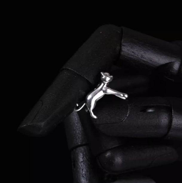 Pure silver ear clip for male and female cats without pierced ears bone clip ear hook ear cuff - MOWTE