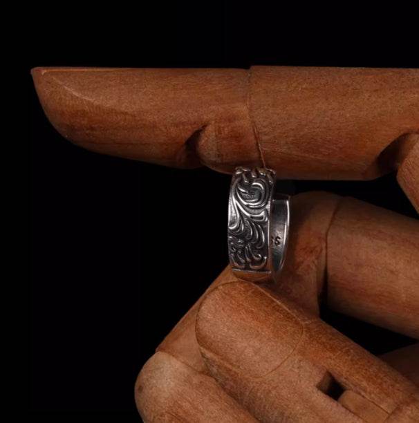 Sterling silver earrings for men and women domineering retro ear ring - MOWTE