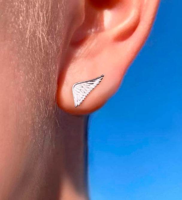 Sterling silver earrings for couples angel devil lover gift handsome studs - MOWTE