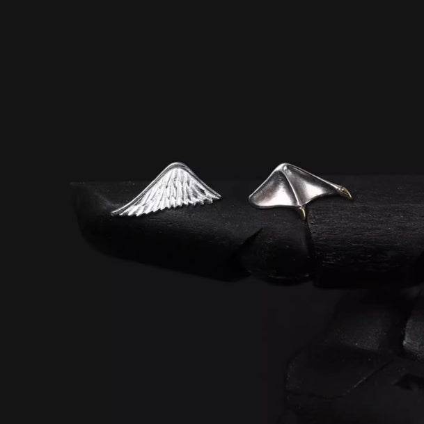 Sterling silver earrings for couples angel devil lover gift handsome studs - MOWTE