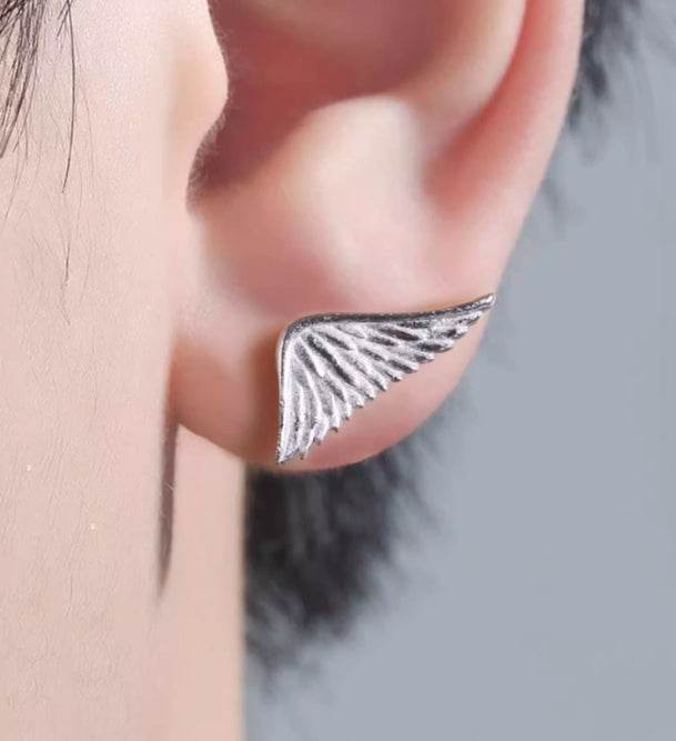 Sterling silver earrings for couples angel devil lover gift handsome studs - MOWTE