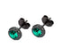 Green Diamond Black Gold Stud Earrings High-end 925 Sterling Silver Earrings - MOWTE