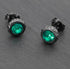 Green Diamond Black Gold Stud Earrings High-end 925 Sterling Silver Earrings - MOWTE