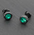 Green Diamond Black Gold Stud Earrings High-end 925 Sterling Silver Earrings - MOWTE