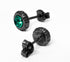 Green Diamond Black Gold Stud Earrings High-end 925 Sterling Silver Earrings - MOWTE