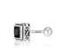 Sterling silver studs square black zirconia unique high-end simple style handsome earrings - MOWTE