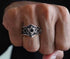 Men's domineering 925 sterling silver ring six-pointed star silver hip-hop index finger ring - MOWTE