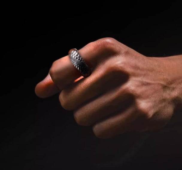 Men's 925 sterling silver ring domineering endless snake silver ring - MOWTE